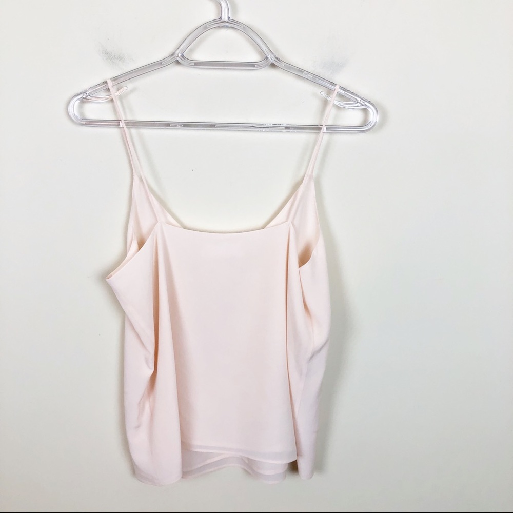 Everlane Double Lined Silk V-Neck Cami Pale Pink - Picture 5 of 7